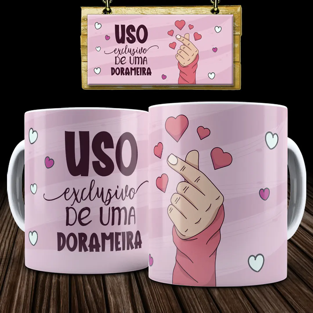 3 Artes para Caneca Doramas Arquivo Editável 3
