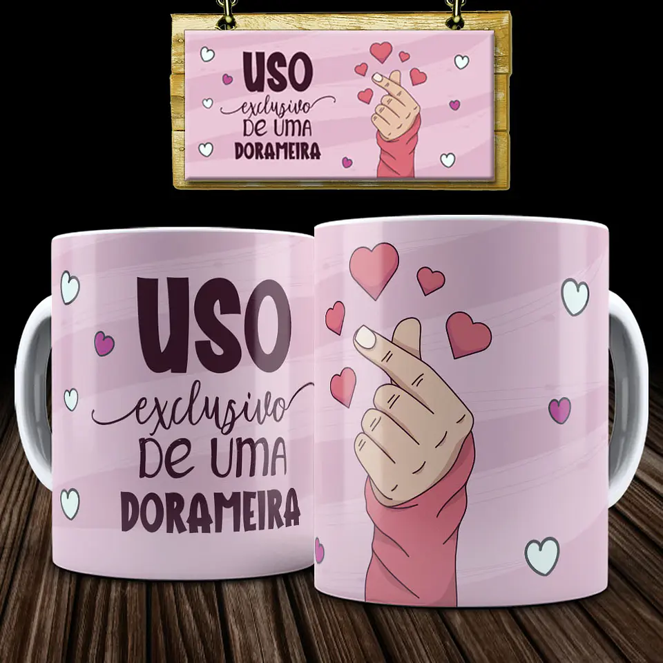 3 Artes para Caneca Doramas Arquivo Editável 3