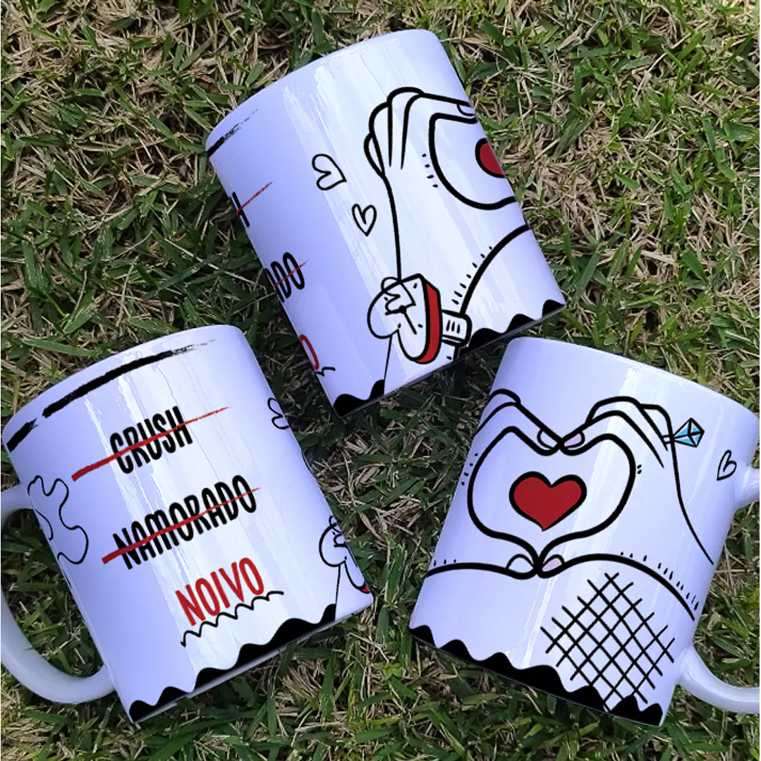 4 Artes para Caneca Crusch Namorada Noiva Arquivo Editável  2