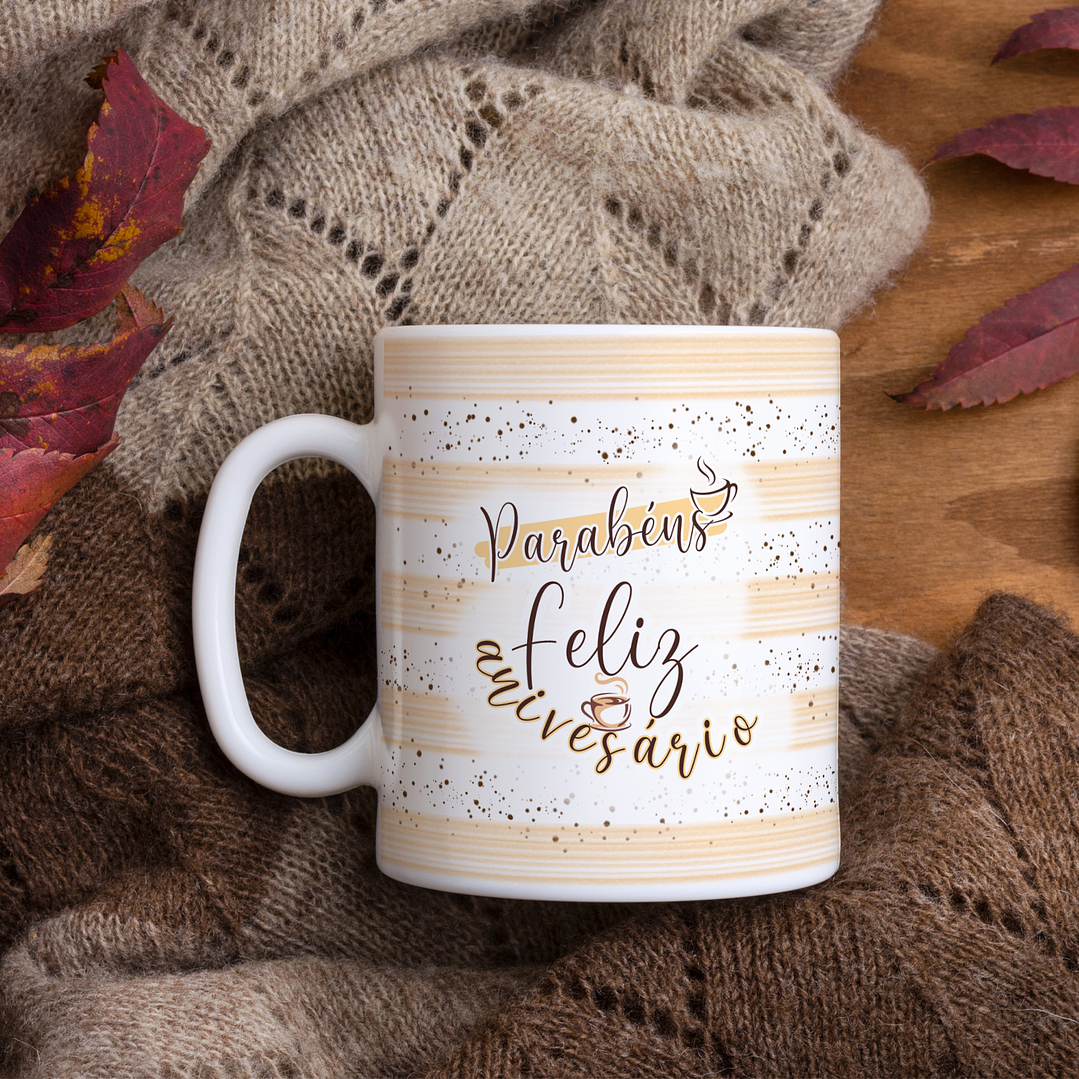 20 Artes para Caneca Aniversário Com Café Arquivo Editável 3