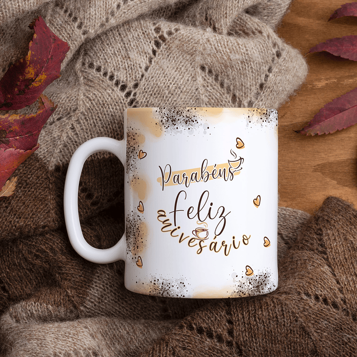 20 Artes para Caneca Aniversário Com Café Arquivo Editável 4