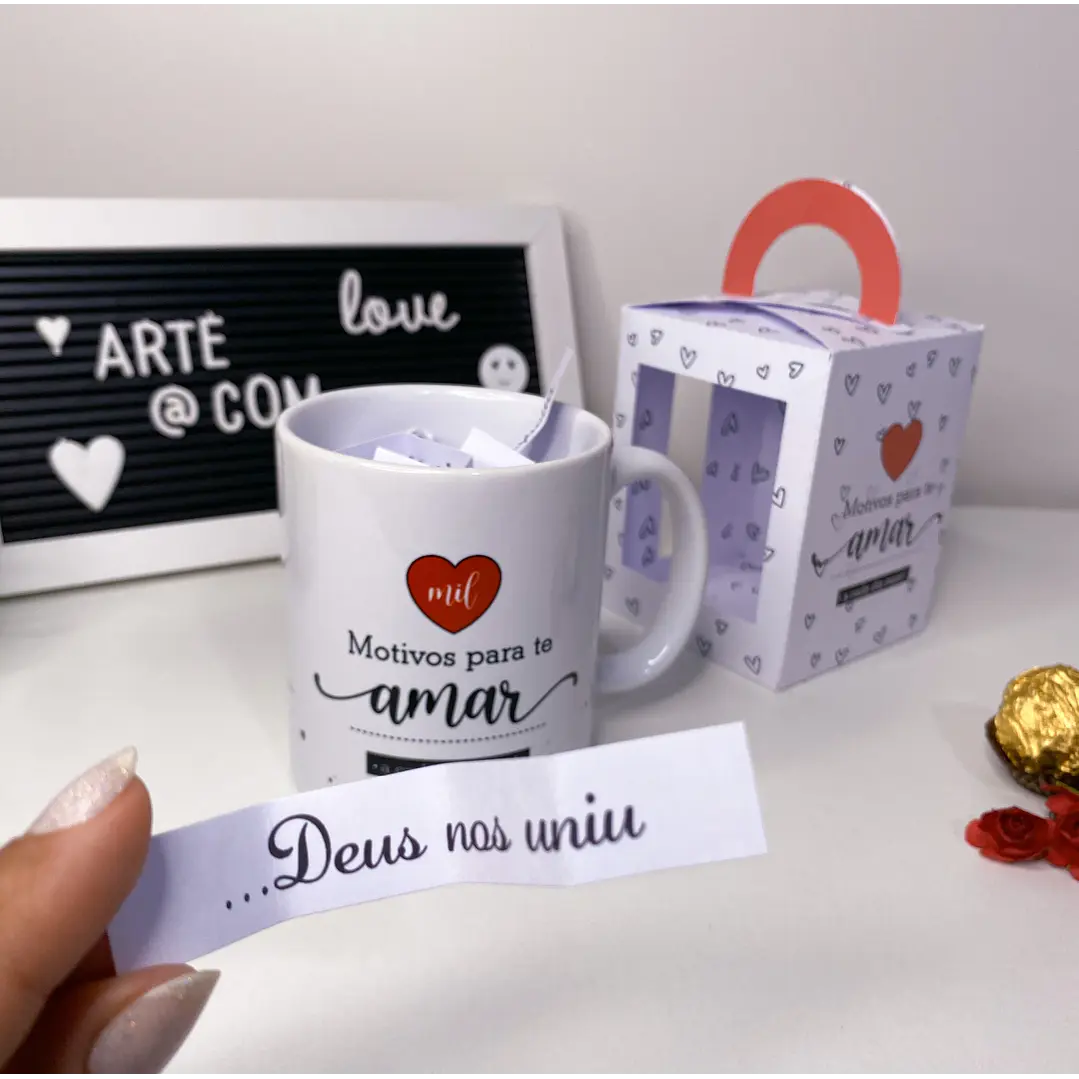 Artes para Caneca Dia dos Namorados e Maleta Motivos para te amar Arquivo Editável  3