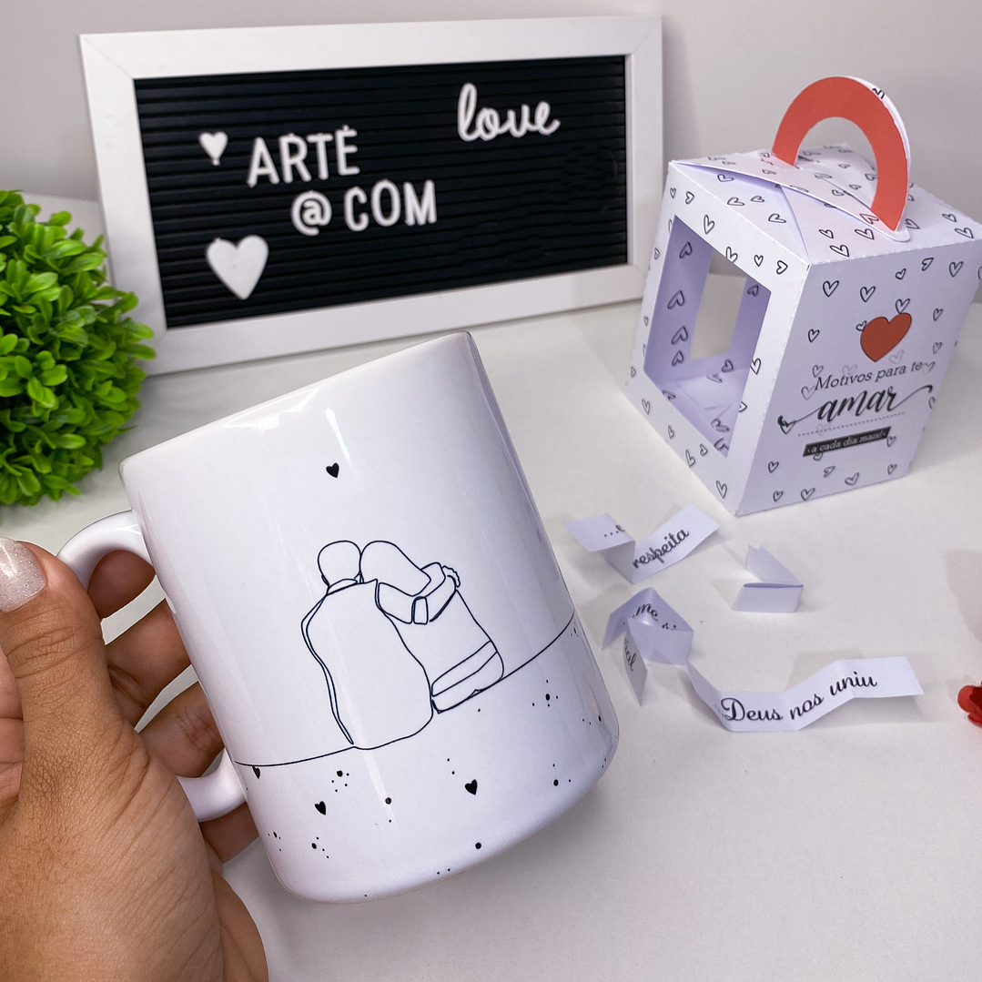 Artes para Caneca Dia dos Namorados e Maleta Motivos para te amar Arquivo Editável  4