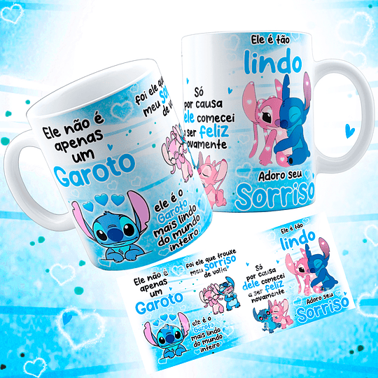 Arte Caneca Stitch Ele não é apenas um garoto, ele é o garoto mais lindo do mundo Arquivo em Jpg 