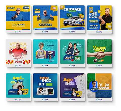 Pack Canva Arte Politica, Campanha Eleitoral, Eleições, Político Editáveis + Atualizações