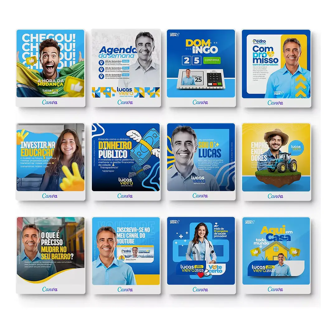 Pack Canva Arte Politica, Campanha Eleitoral, Eleições, Político Editáveis + Atualizações 2