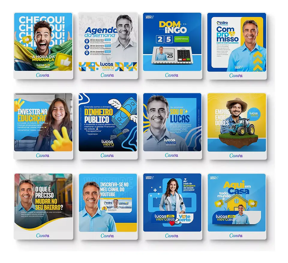 Pack Canva Arte Politica, Campanha Eleitoral, Eleições, Político Editáveis + Atualizações 2