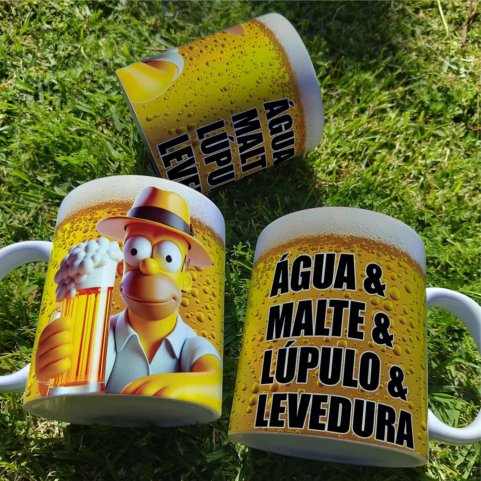 5 Artes Caneca Cerveja Homer Simpson Arquivo Editável  1