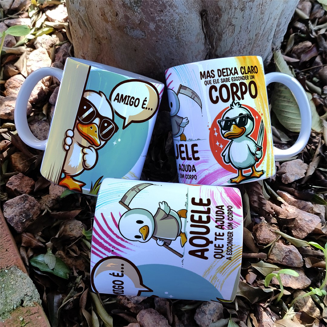 7 Artes para Caneca Amizade Patinho Arquivo em Arquivo Editável 5