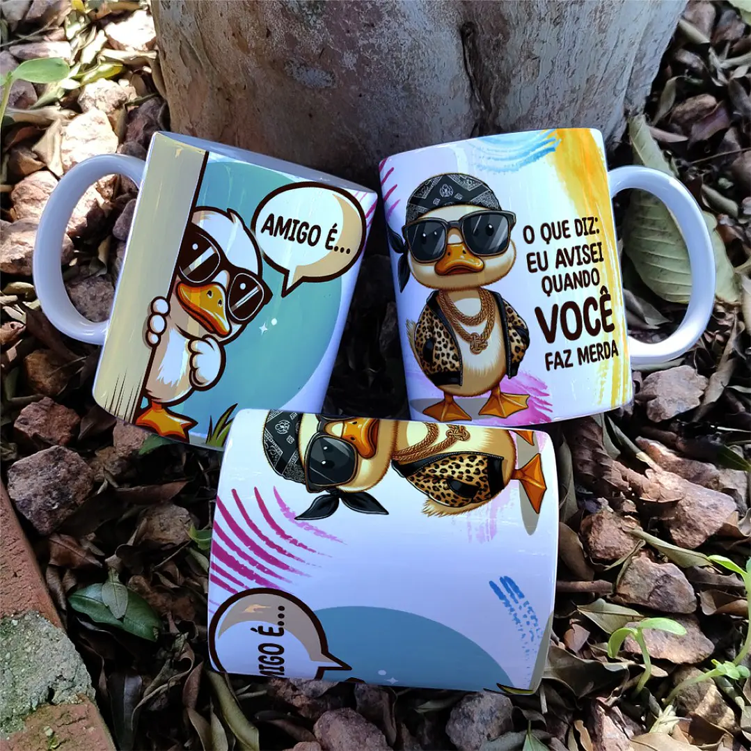 7 Artes para Caneca Amizade Patinho Arquivo em Arquivo Editável 7