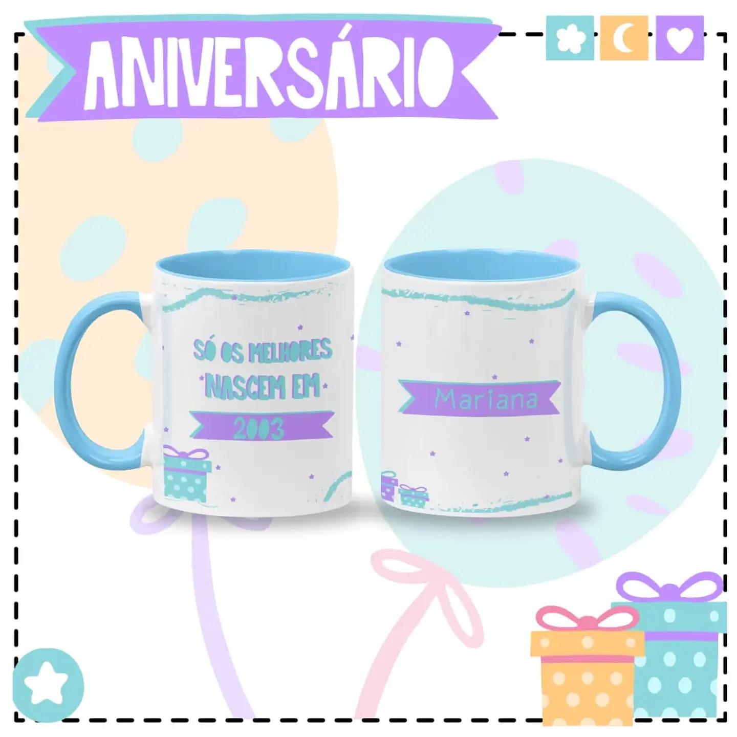 8 Artes para Caneca Aniversário Arquivo em Jpg  1