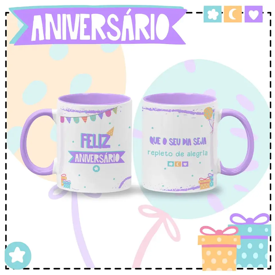 8 Artes para Caneca Aniversário Arquivo em Jpg  4