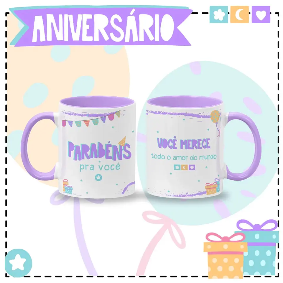 8 Artes para Caneca Aniversário Arquivo em Jpg  5