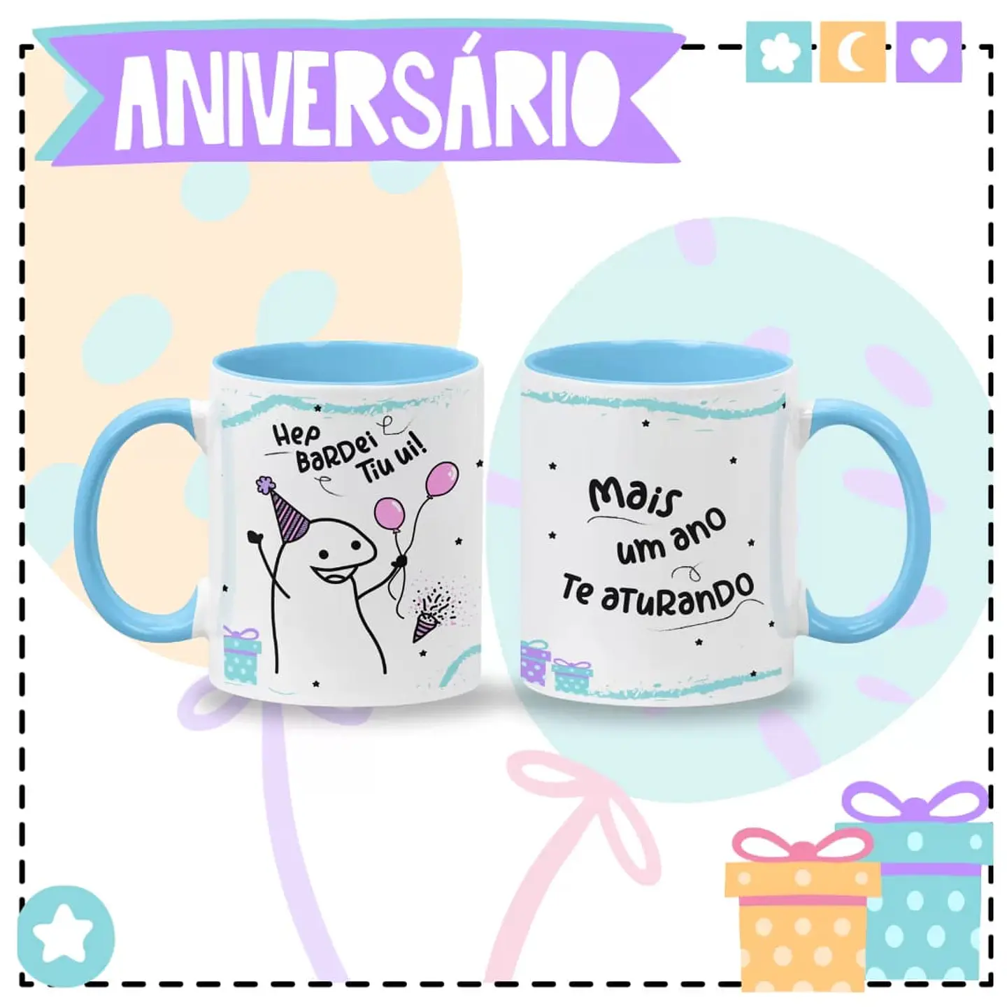 8 Artes para Caneca Aniversário Arquivo em Jpg  7