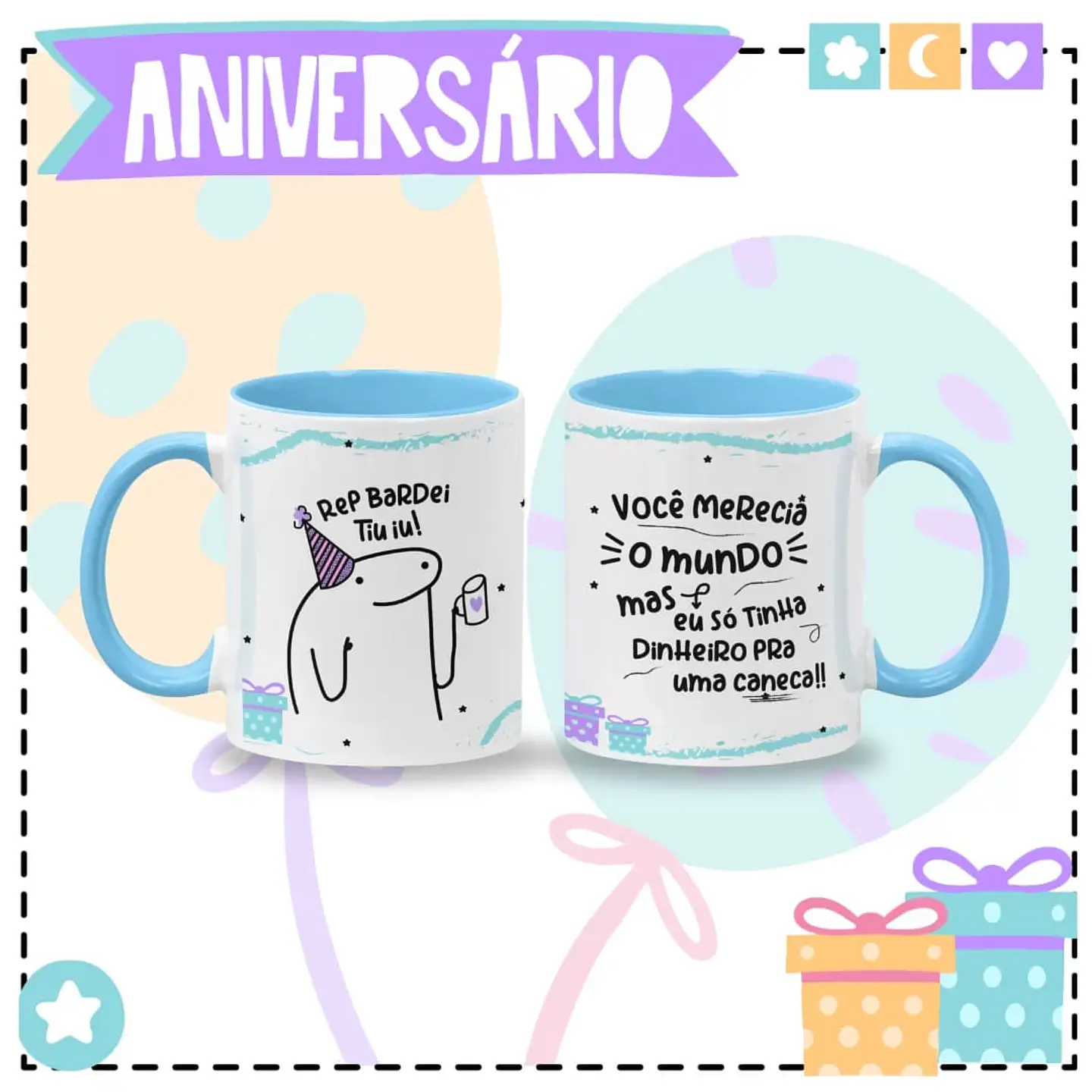 8 Artes para Caneca Aniversário Arquivo em Jpg  8