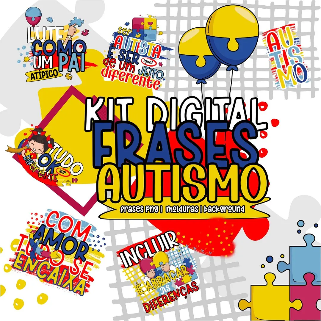 10 Artes para Caneca Autismo Arquivo Editável 1
