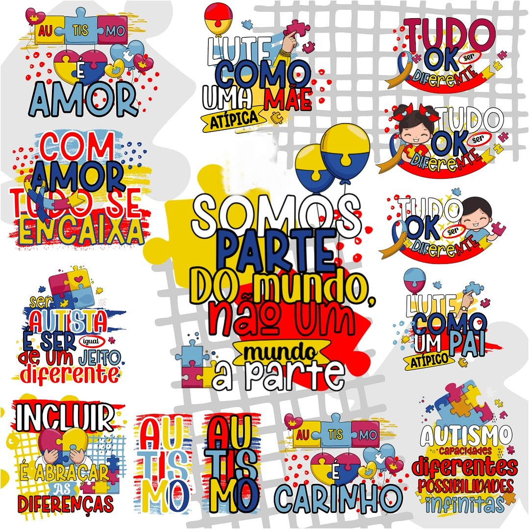 10 Artes para Caneca Autismo Arquivo Editável 4