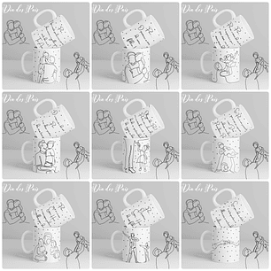 20 Artes para Caneca e Camisa Dia dos Pais em Linhas Arquivo Editável