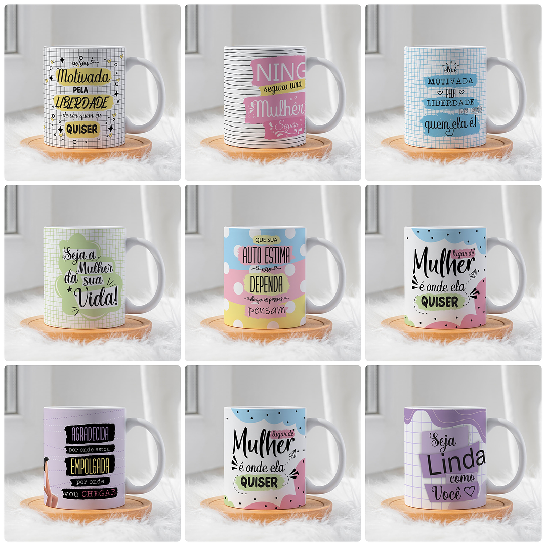 30 Artes para Caneca Capa Agenda e Almofada Dia das Mulheres Arquivo  Editável  6