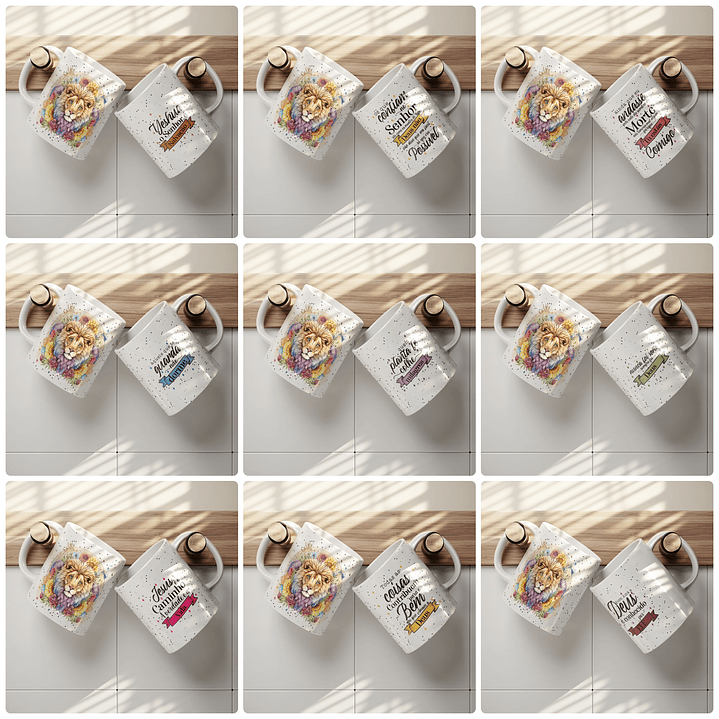 32 Artes para Caneca Cristã Leão de Judá Arquivo em Editável   2