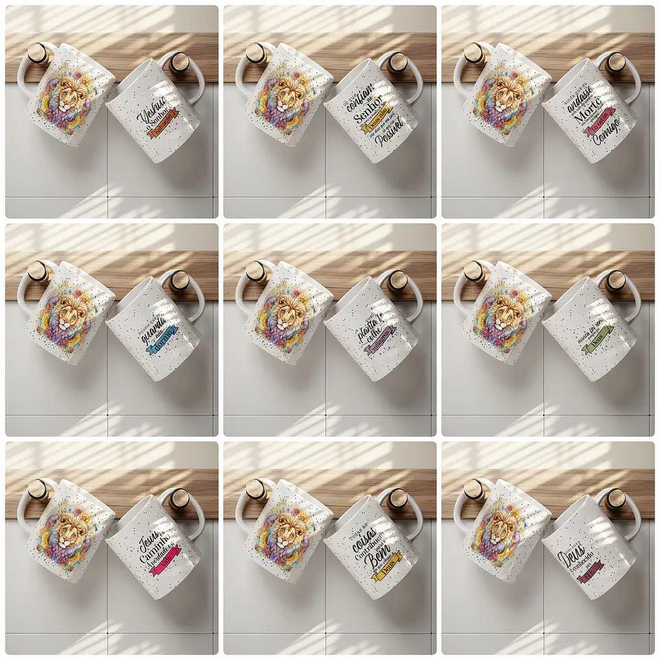 32 Artes para Caneca Cristã Leão de Judá Arquivo em Editável   2