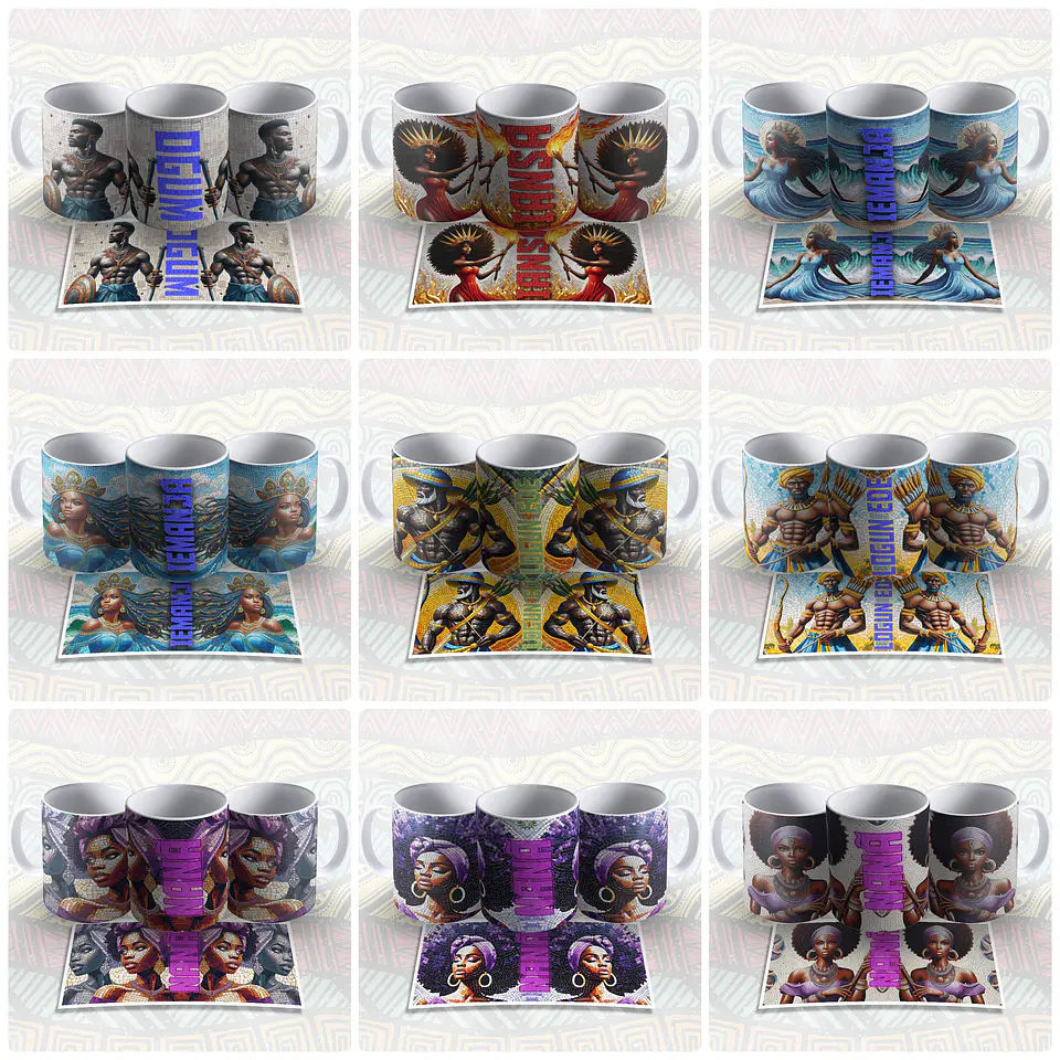 35 Artes para Caneca Orixás Ubanda Religião Afro Arquivo em Jpg 2