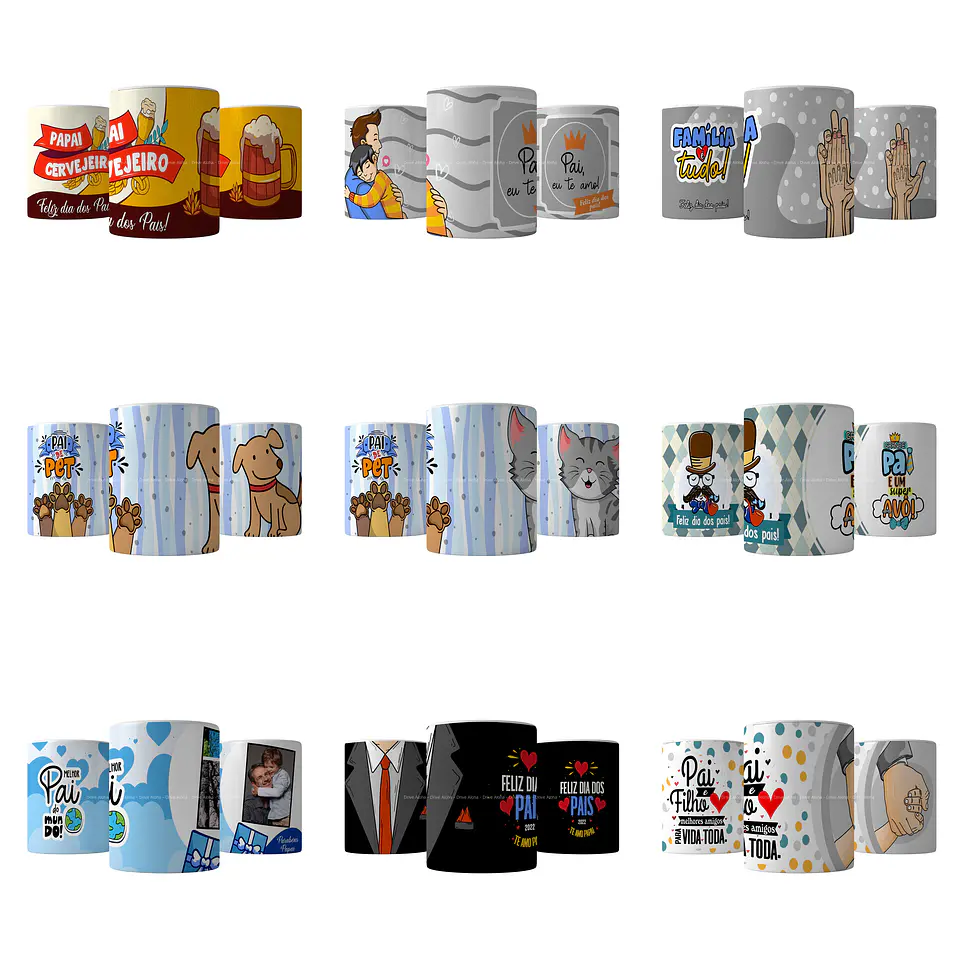 40 Artes para Caneca e Almofada Dia dos Pais Arquivo em Png 4