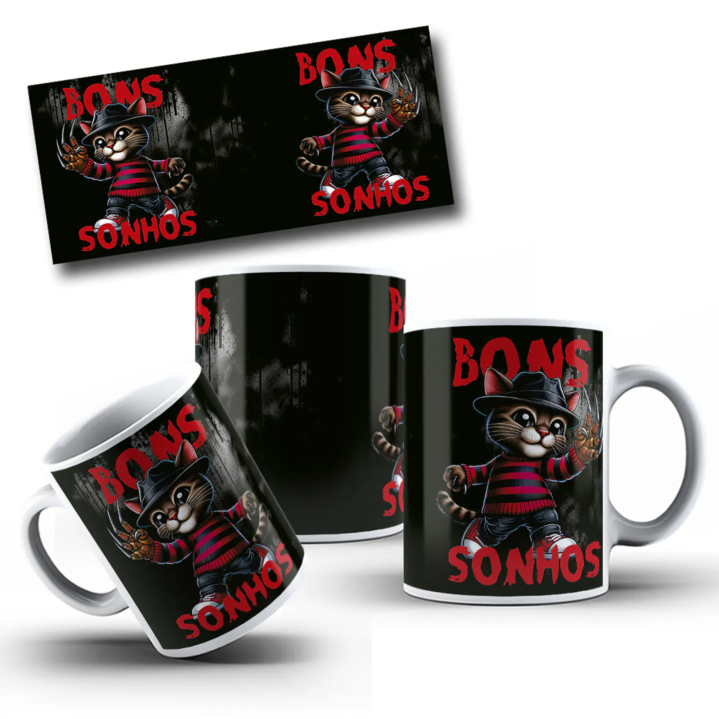 10 Artes para Caneca Gatinhos Cute Arquivo Editável 4