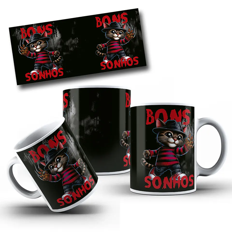 10 Artes para Caneca Gatinhos Cute Arquivo Editável 4