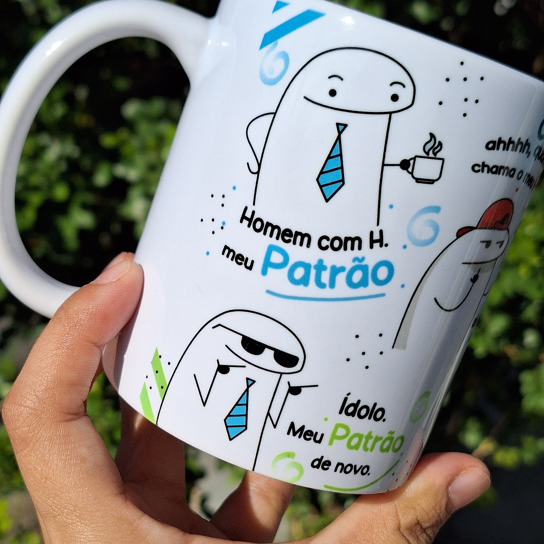 Arte Caneca Flork Homem com H meu Patrão Arquivo em Jpg  1
