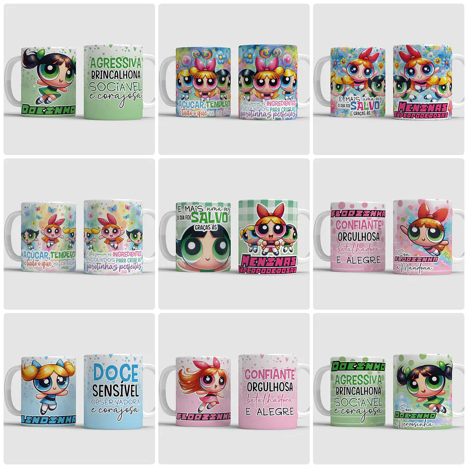 35 Artes para Caneca Meninas Super Poderosas Arquivo em Jpg  2
