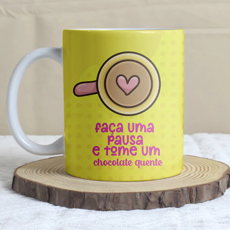 3 Artes Caneca Pausa Café e Chocolate em Arquivo Editável 2