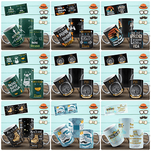 24 Artes para Caneca Dia dos Pais Arquivo Arquivo Editável