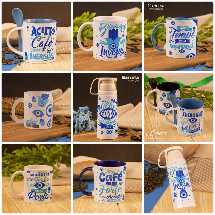 14 Artes para Caneca Boas Energias Arquivo em Png 1