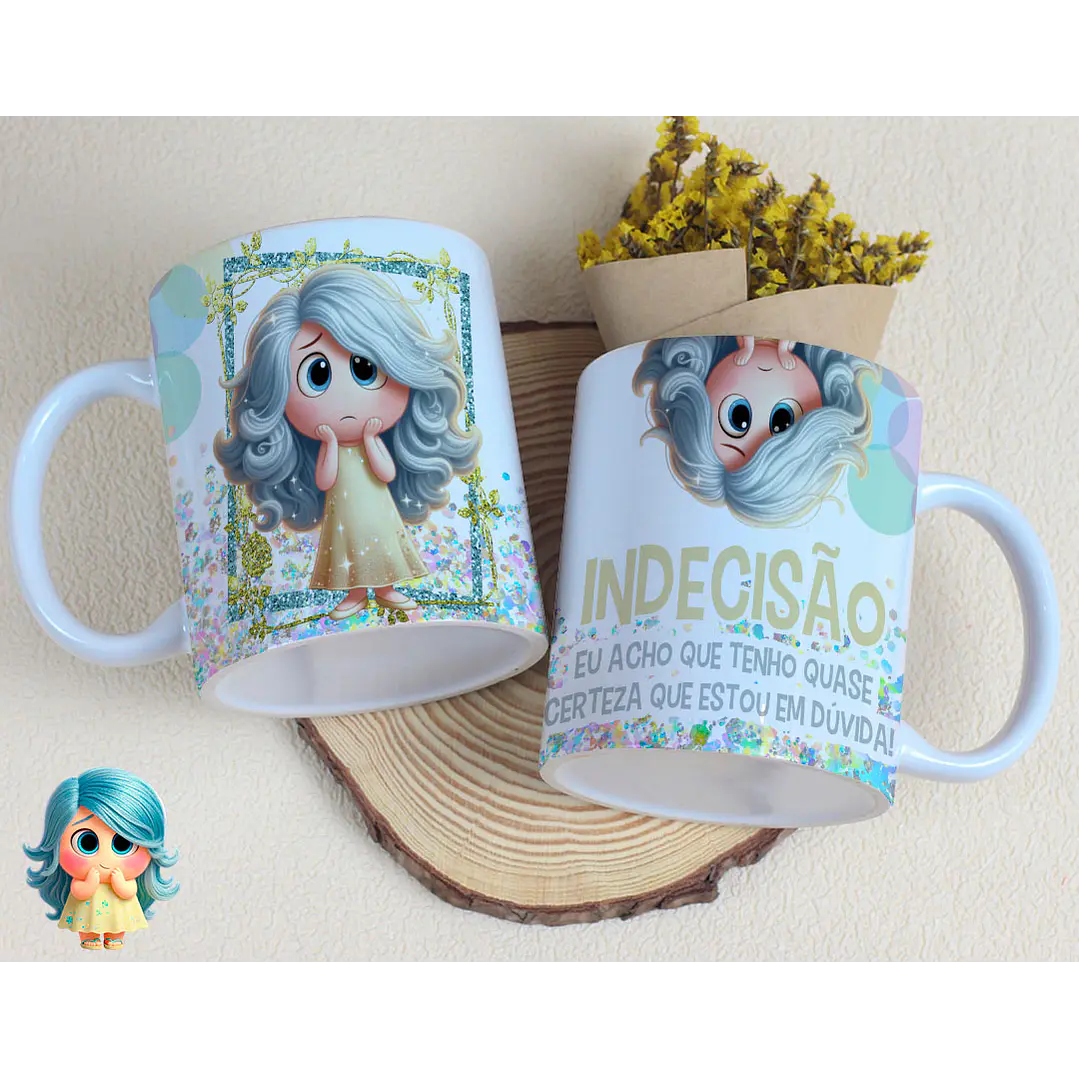 16 Artes para Caneca Divertidamente Sentimentos Arquivo Editável  7