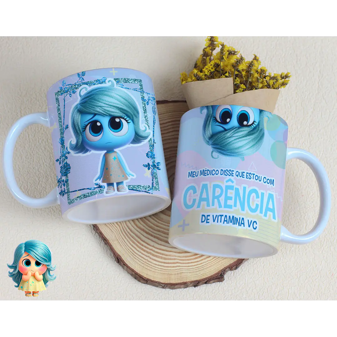 16 Artes para Caneca Divertidamente Sentimentos Arquivo Editável  12