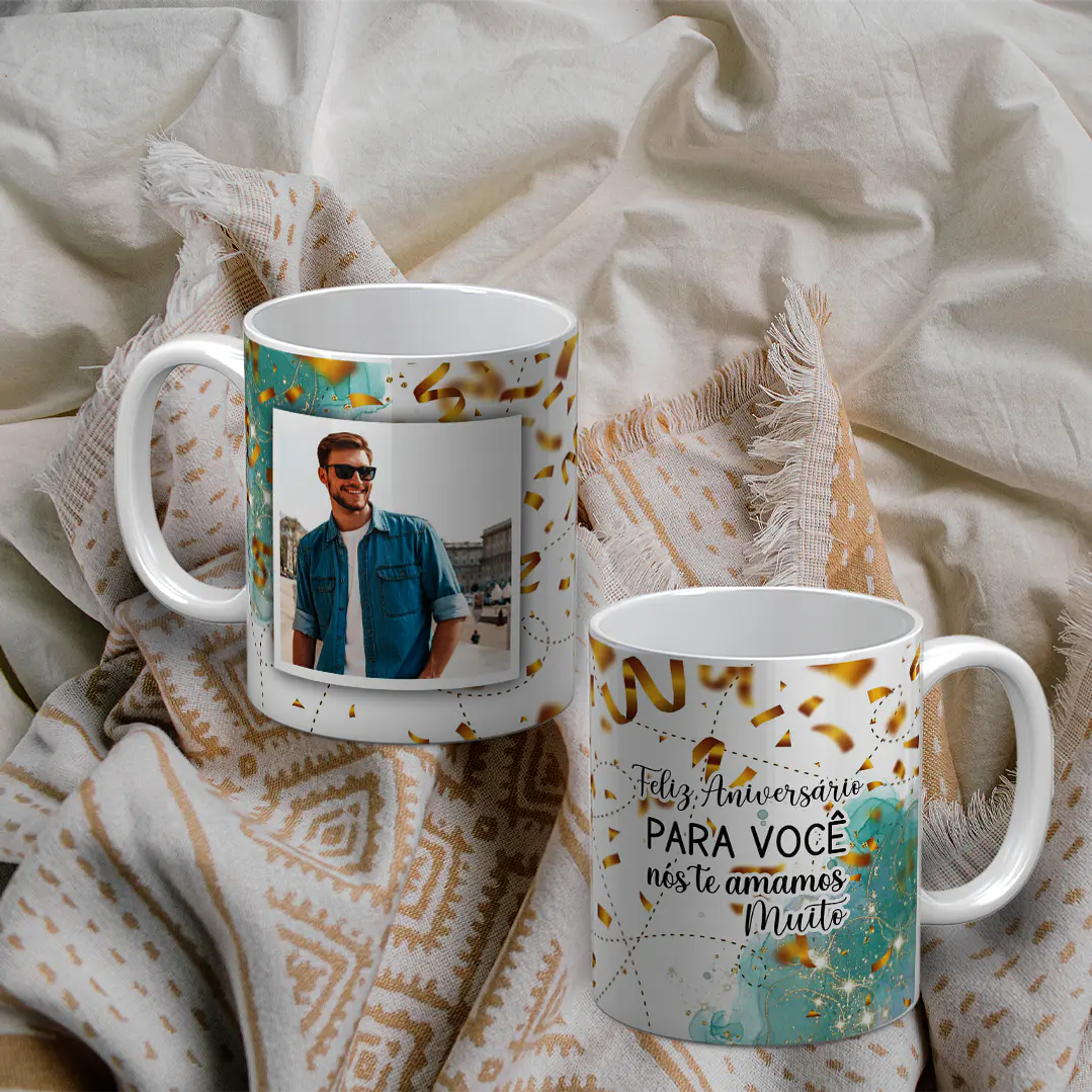 8 Artes para Caneca Aniversário Arquivo Editável 3