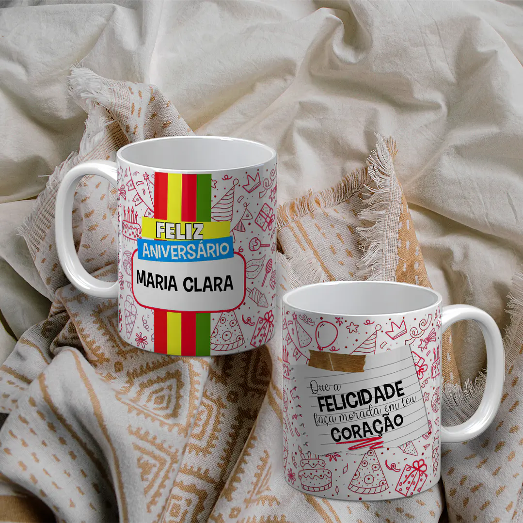 8 Artes para Caneca Aniversário Arquivo Editável 4