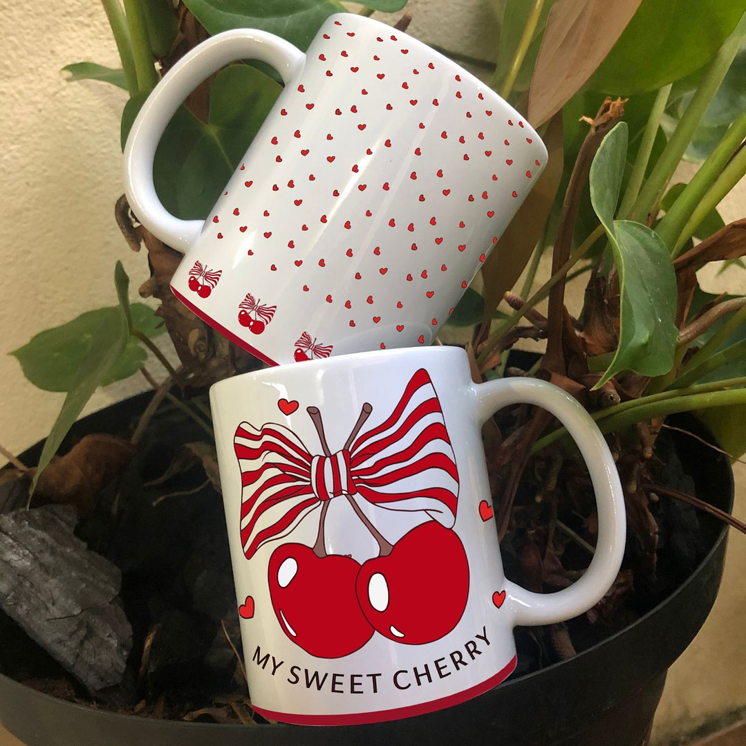 8 Artes para Caneca Cereja Arquivo Editável  3