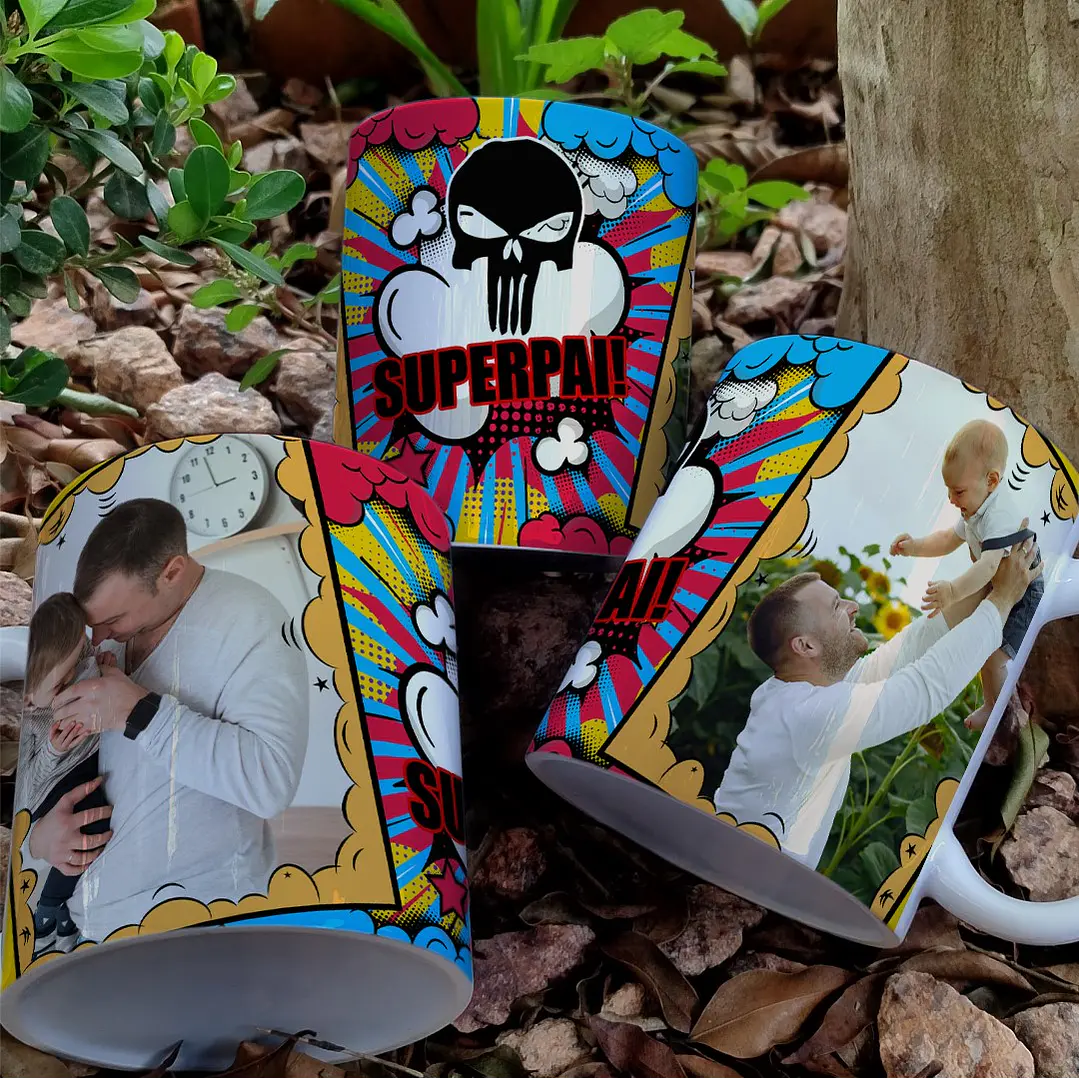 8 Artes para Caneca Dia dos Pais Herois Arquivo Editável 2