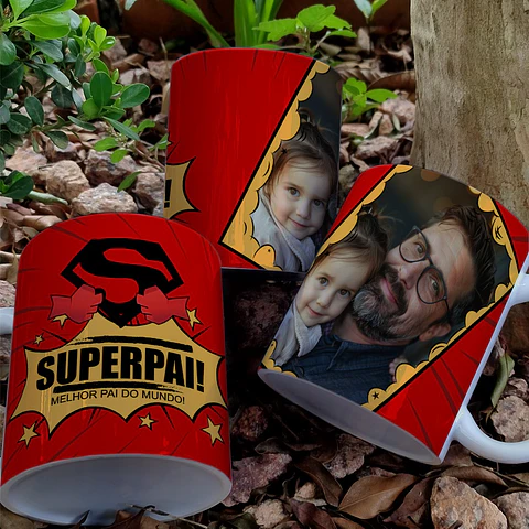 8 Artes para Caneca Dia dos Pais Herois Arquivo Editável