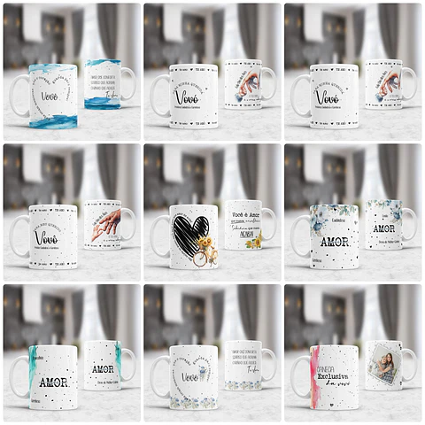 21 Artes para Caneca Dia dos Avós Arquivo Editável