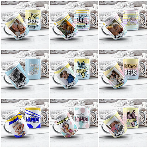 40 Artes para Caneca e Azulejo Dia dos Avós Arquivo Editável