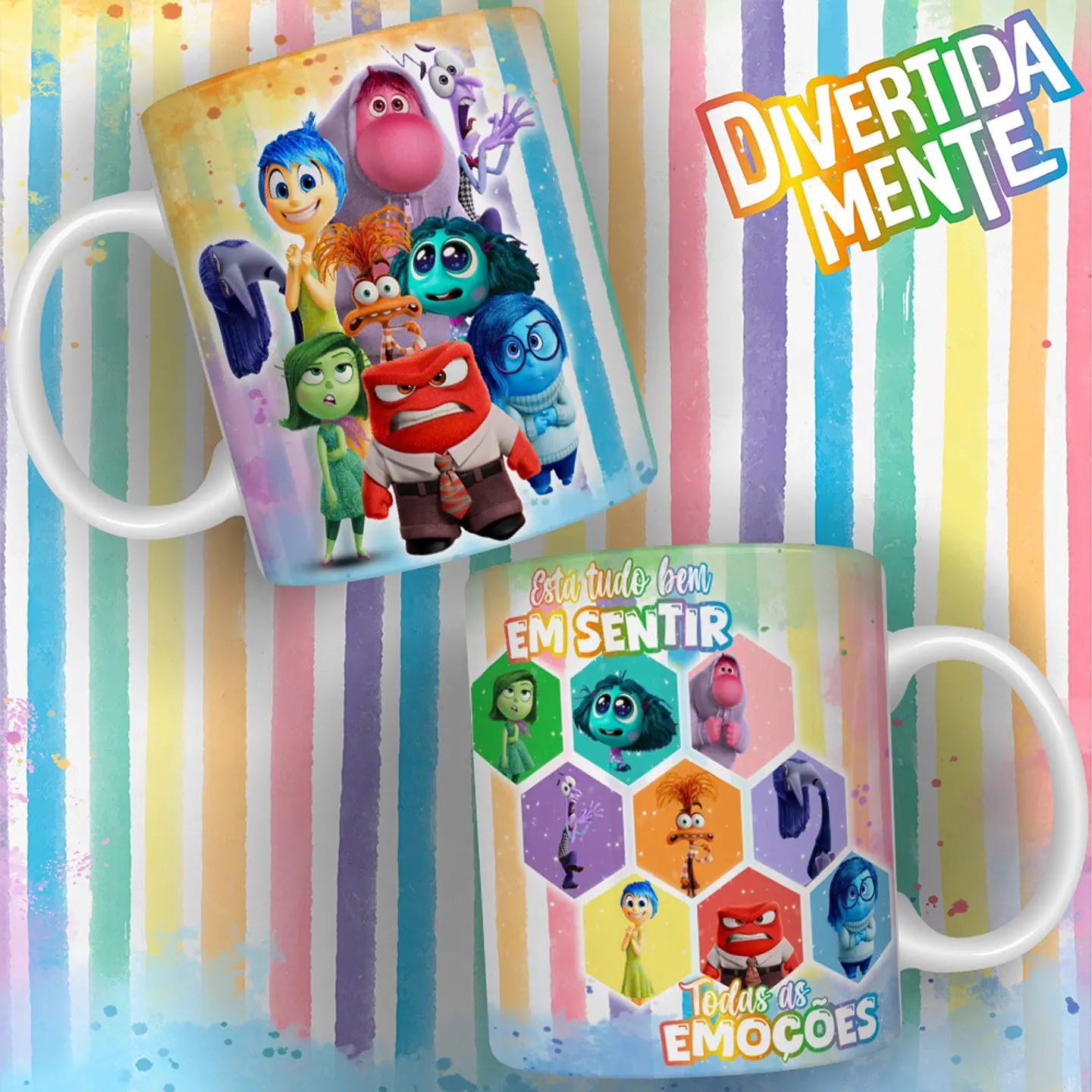 Arte para Caneca Divertidamente Arquivo em Jpg 1