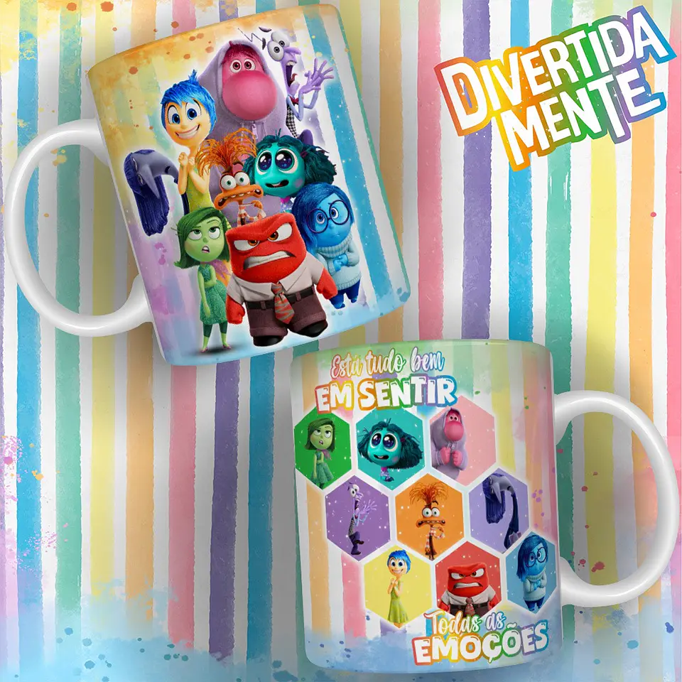 Arte para Caneca Divertidamente Arquivo em Jpg 1