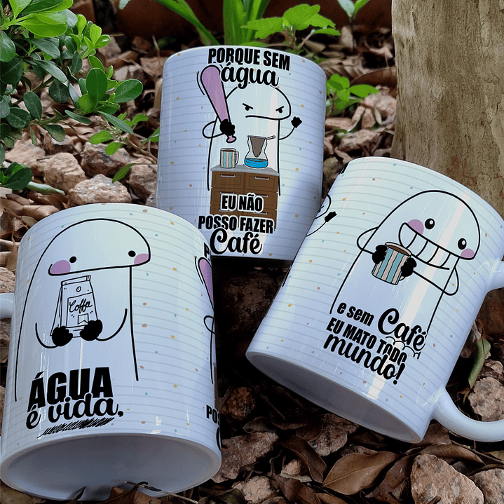 Arte para Caneca Flork água é Vida porque sem aguá eu não posso fazer café Arquivo Editável   1