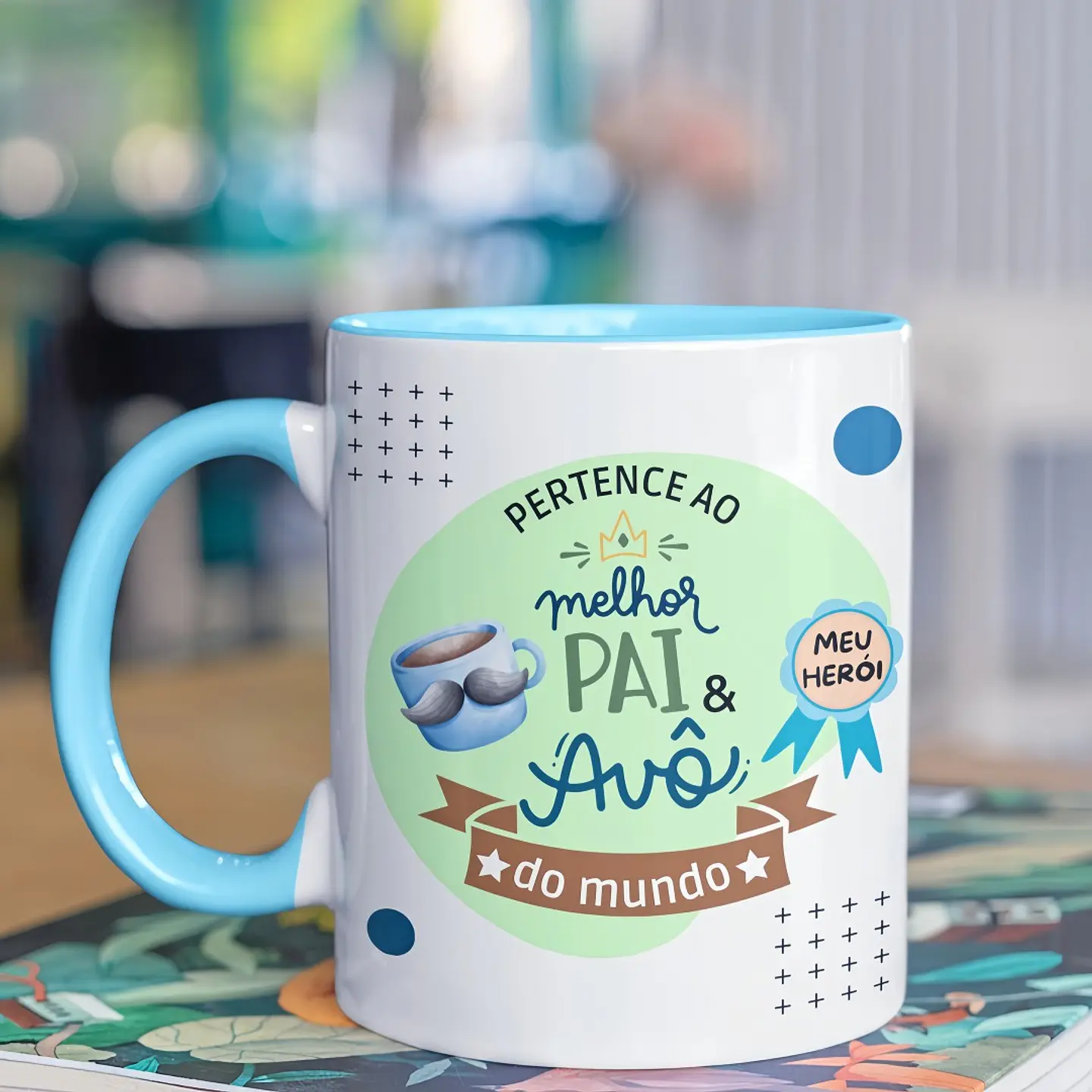 2 Artes Caneca Melhor pai e Avô do Mundo Melhor Mãe e Vó do Mundo Arquivo em Jpg 1