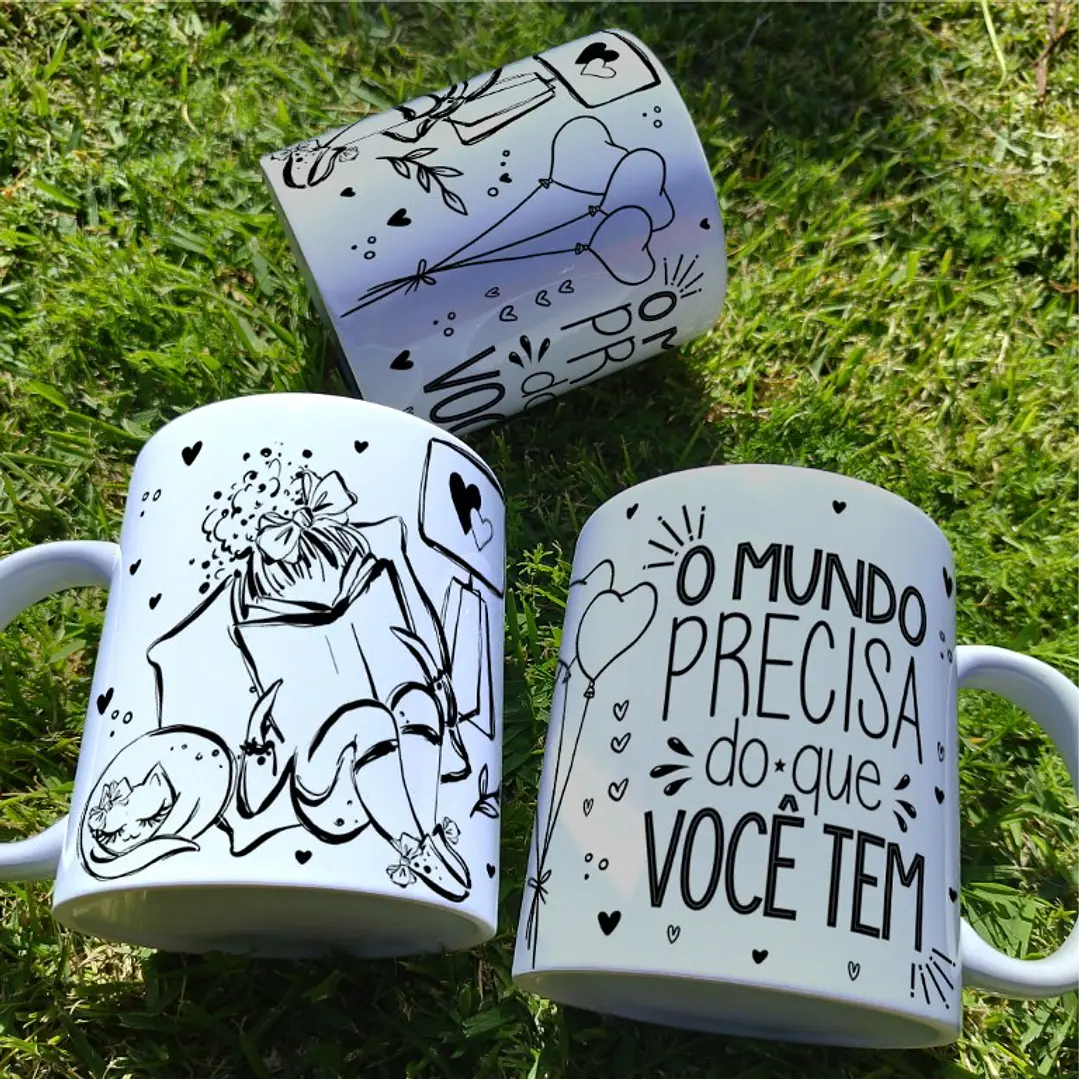 4 Artes Caneca Garotas Frases Arquivo Editável 4