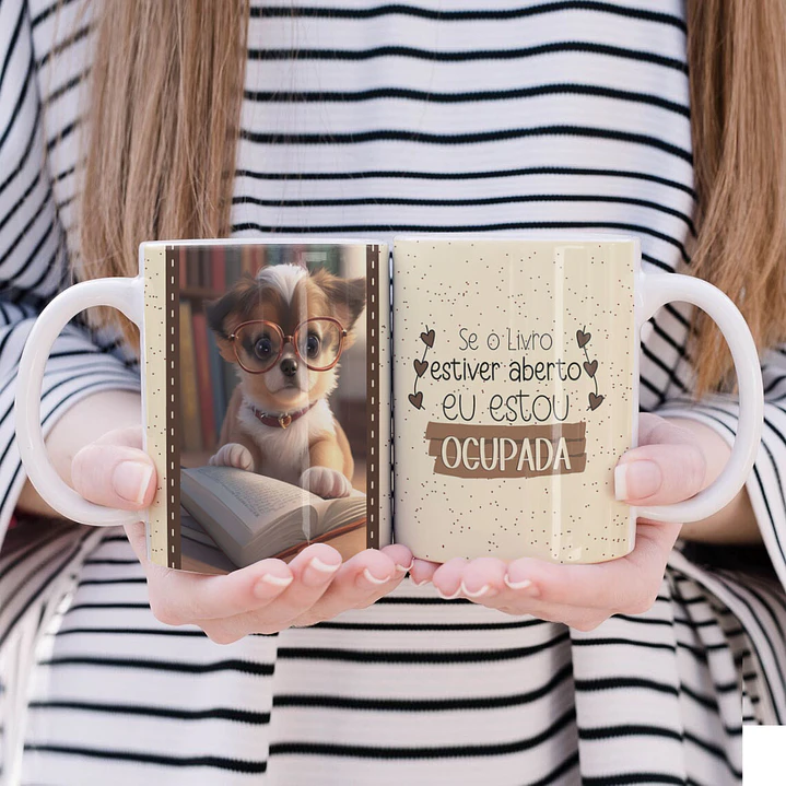 5 Artes Caneca Livros Animais Arquivo Editável 4