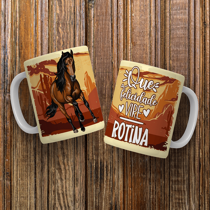 9 Artes Caneca Cavalos Frases Arquivo Editável 9